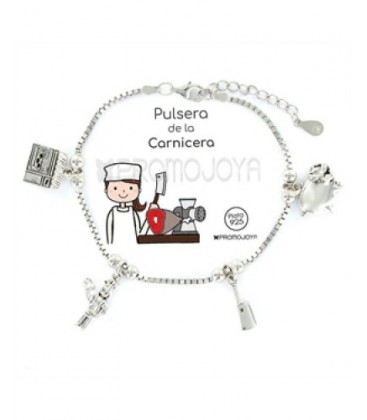 Pulsera plata profesiones Carnicera. - 9107643