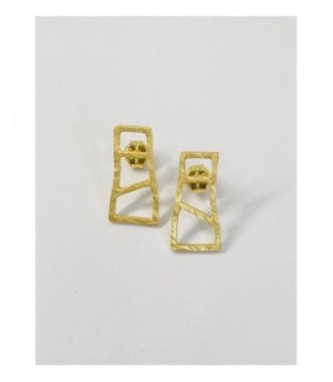 Pendientes de plata chapada en oro. - B-040(Q)G/P